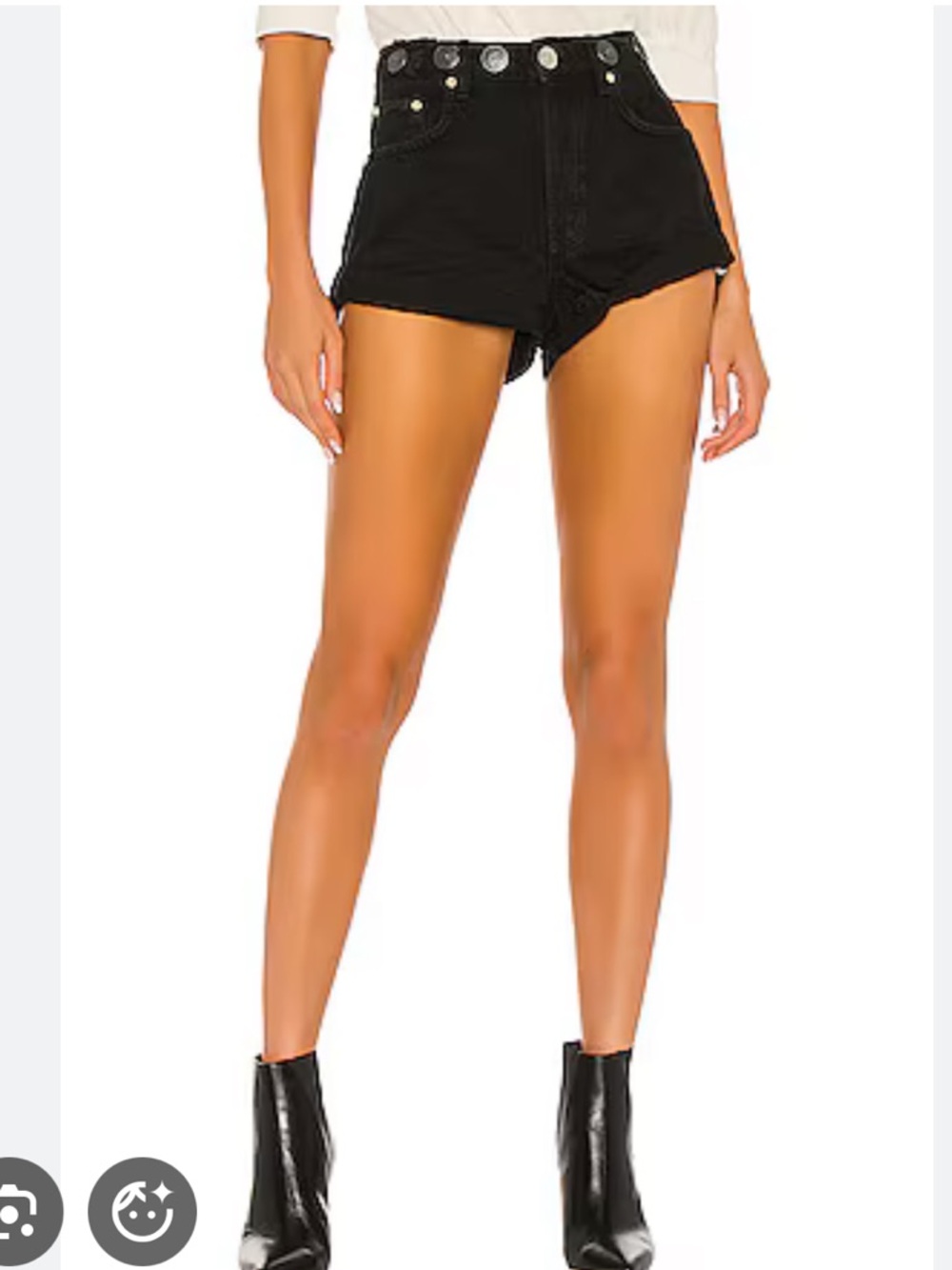 One Teaspoon High Waisted Bandit Coin Waistband Shorts Black Sz 26